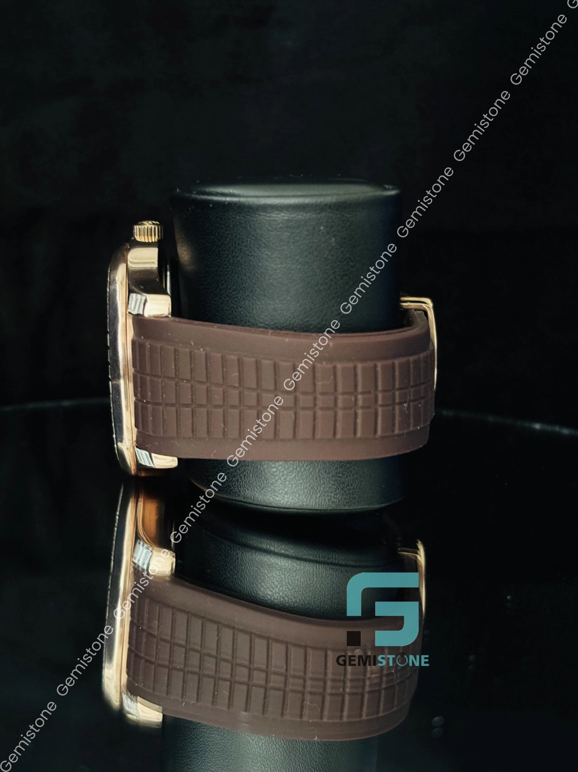 Brown Dial Moissanite Iced Out Hip Hop Watch