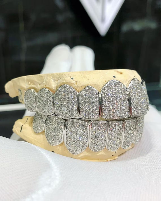 Perm Cut VVS Iced Out Grillz For Teeth - Gemistone