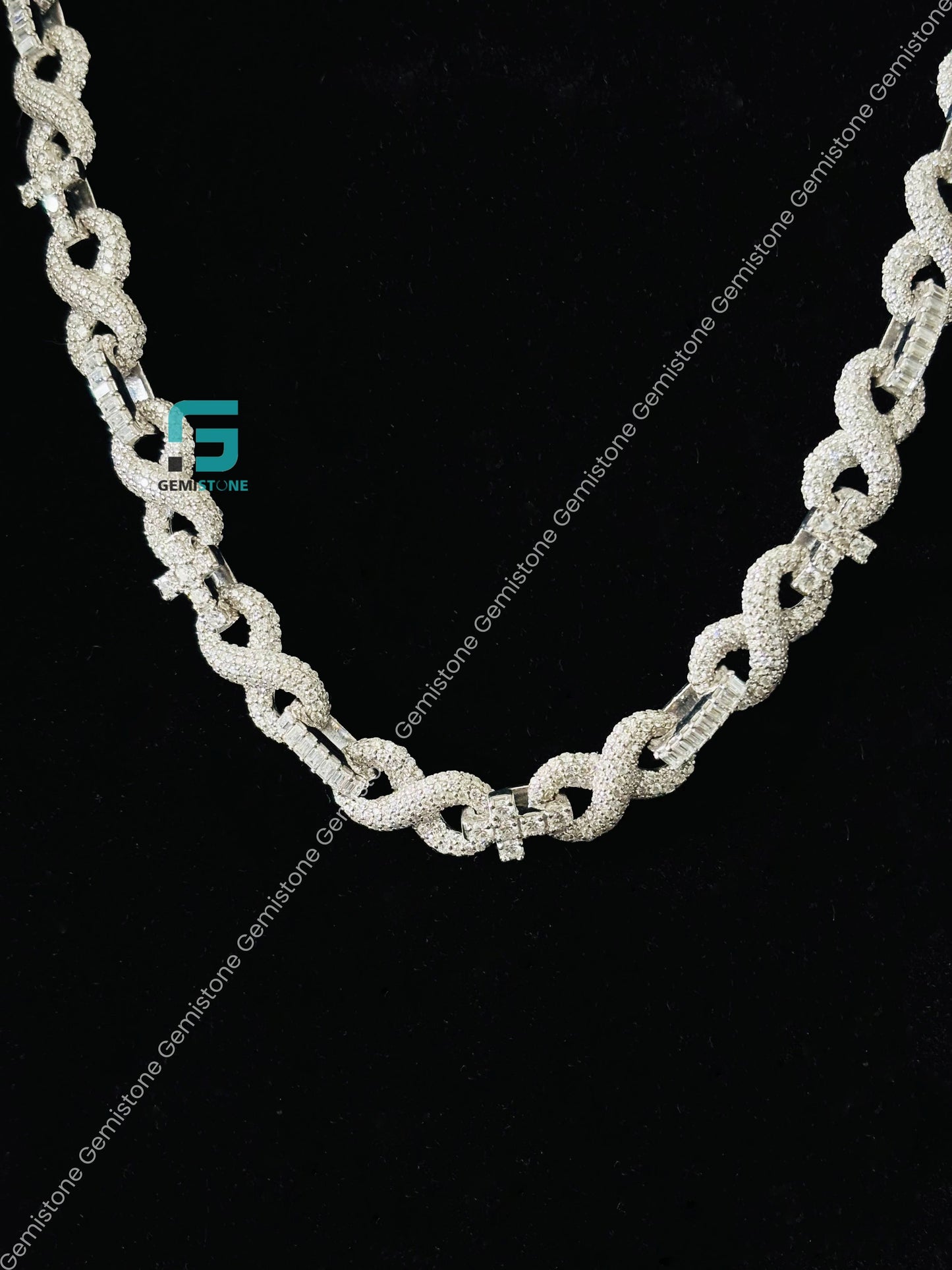 10MM Infinity Link Iced Out Moissanite Hip Hop Chain for Men