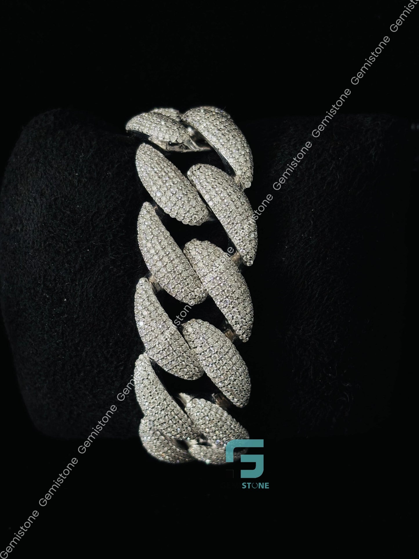 Bust Down 24MM Moissanite Hip Hop Bracelet