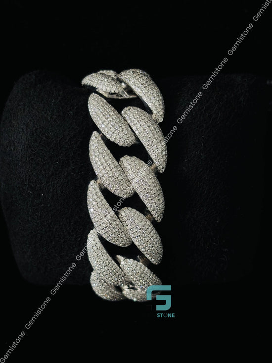 Bust Down 24MM Moissanite Hip Hop Bracelet