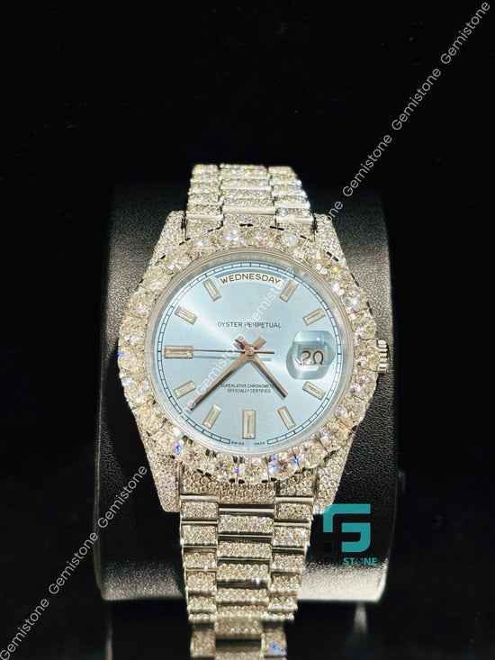 Bust Down Fully Ice Out Moissanite Watch For Men_s
