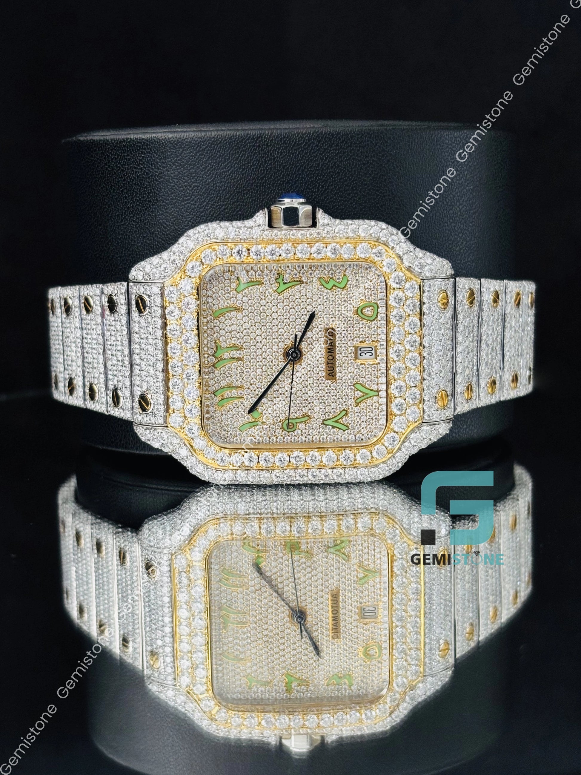 Bust Down Hip Hop Fully Studded Moissanite Watch For Him