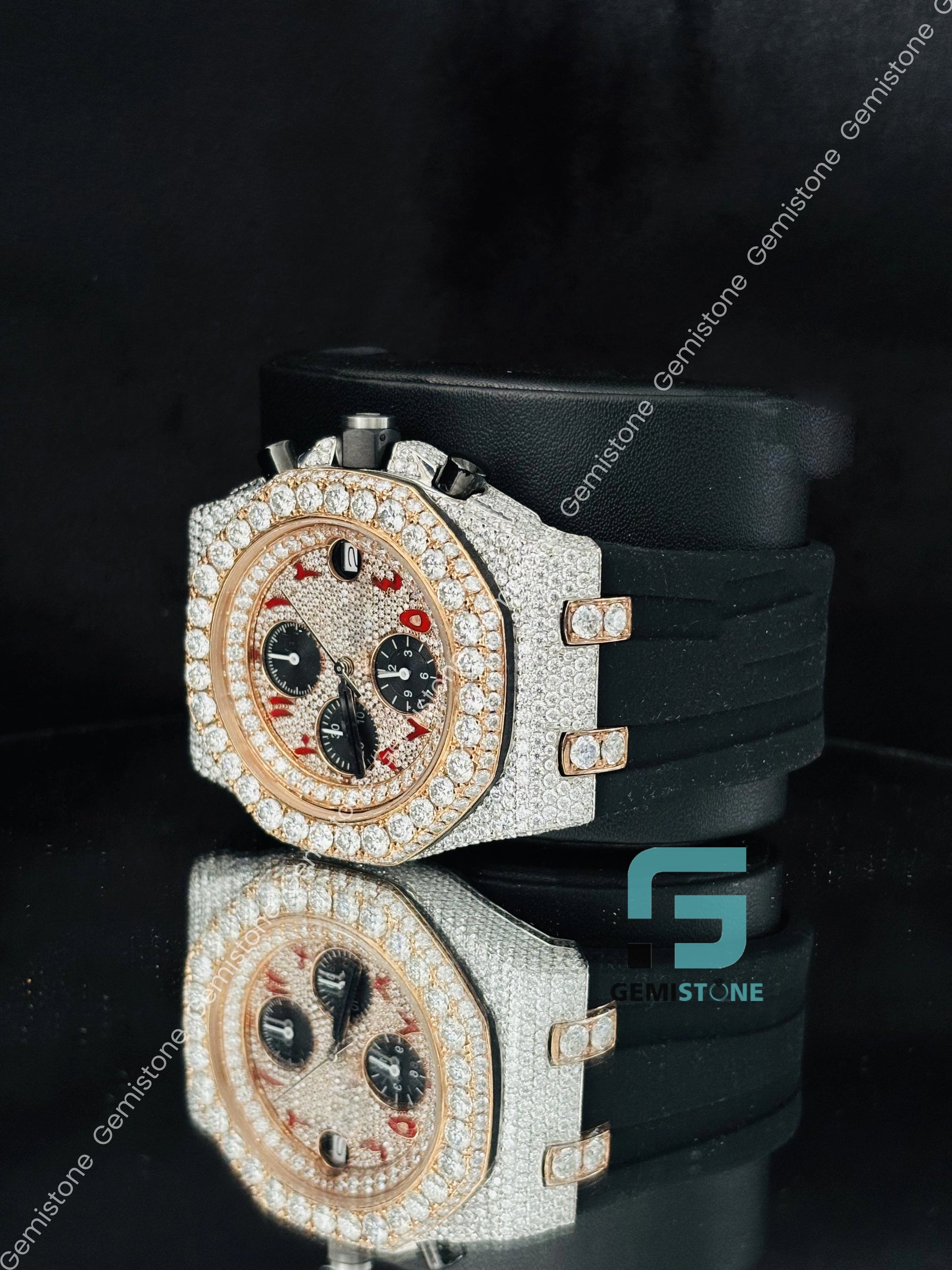 Bust Down Hip Hop Iced Out Luxury Moissanite Watch