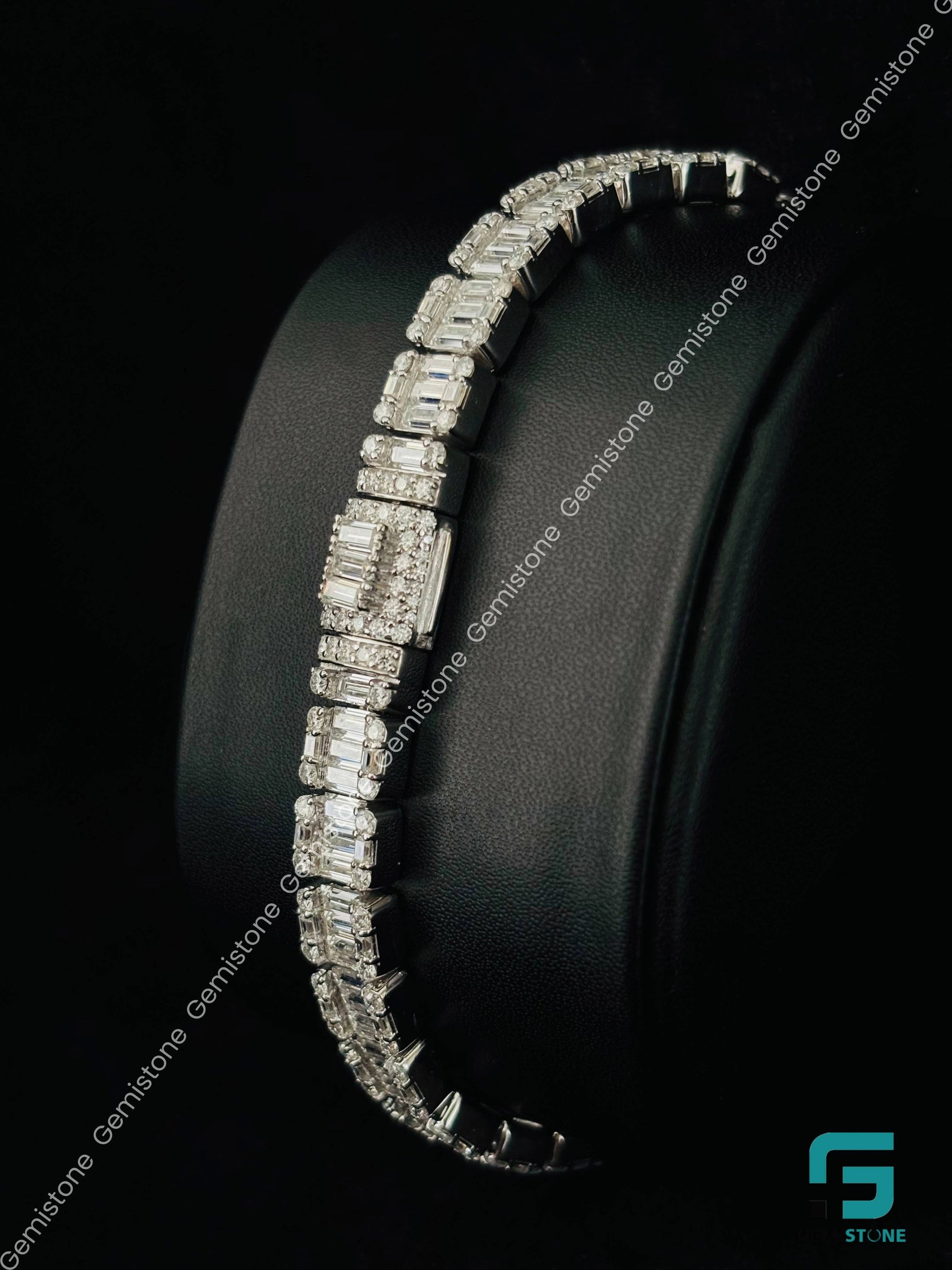 Bust Down Hip Hop Moissanite Baguette Bracelet