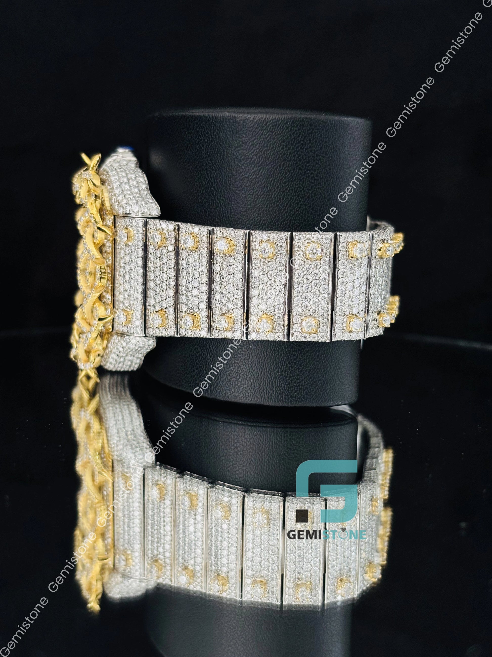 Bust Down Hip Hop Thorn Design Iced Out Moissanite Watch