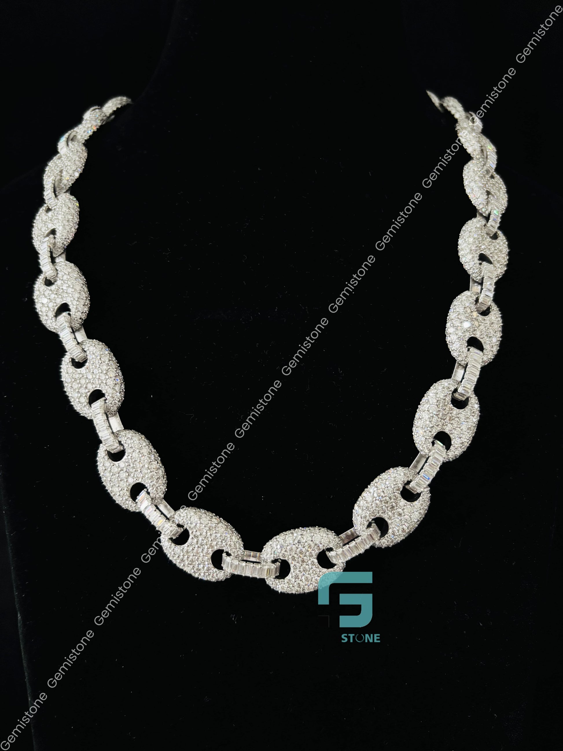 Bust Down Link Fully Studded Moissanite Chain