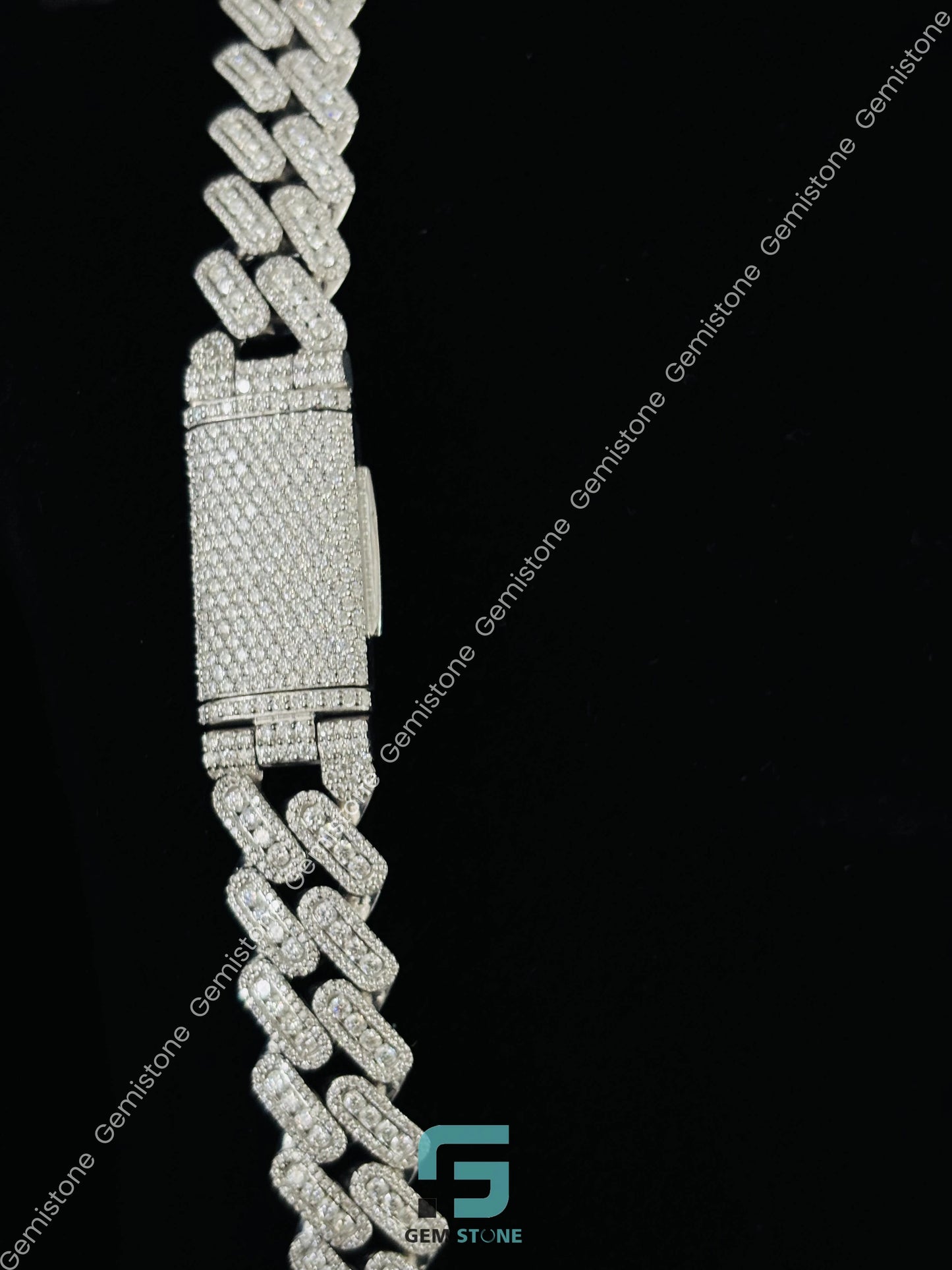 Bust Down Moissanite Cuban Link Chain for Men