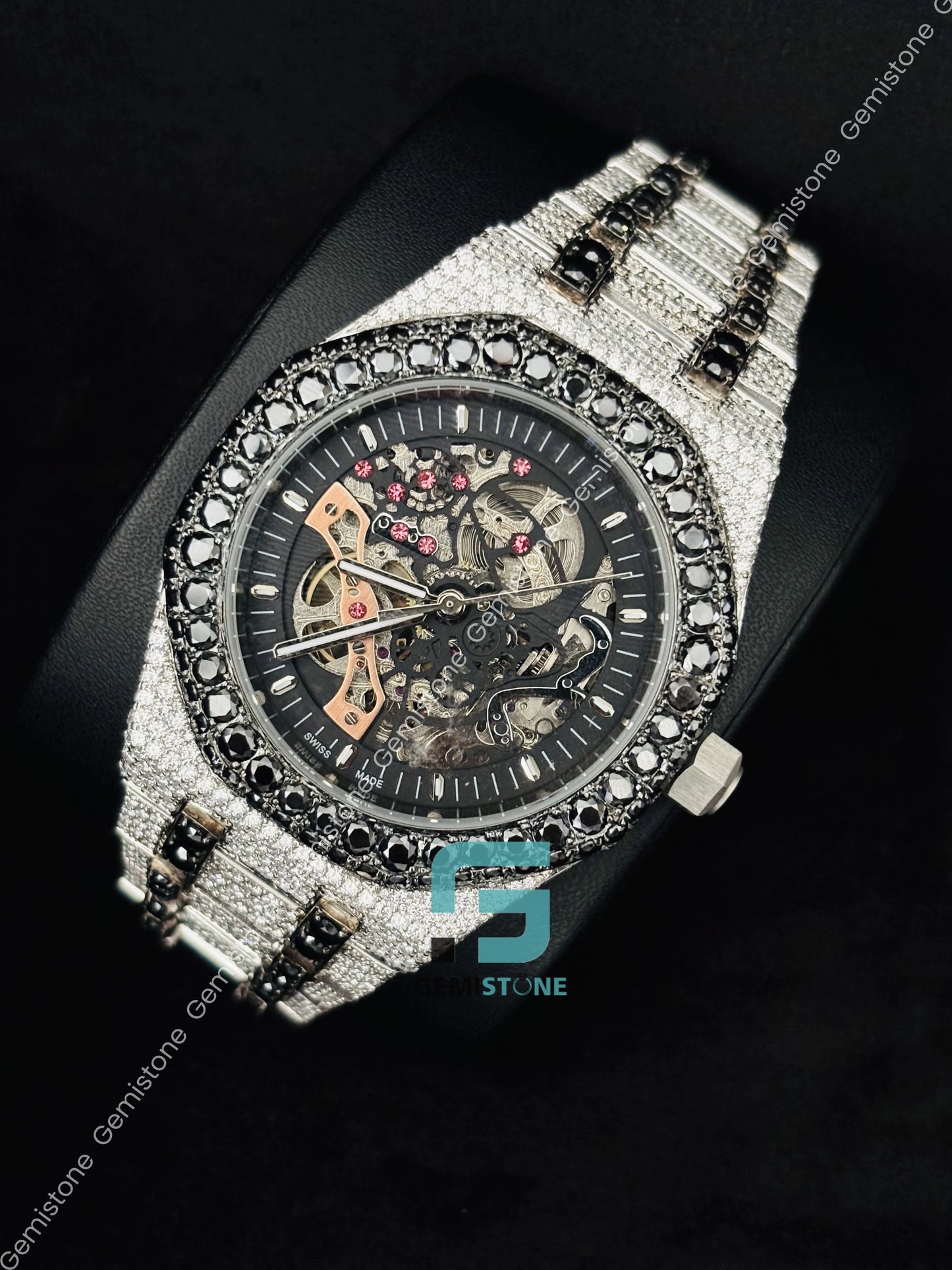 Bust Down Moissanite Hip Hop Moissanite Fully Studded Watch