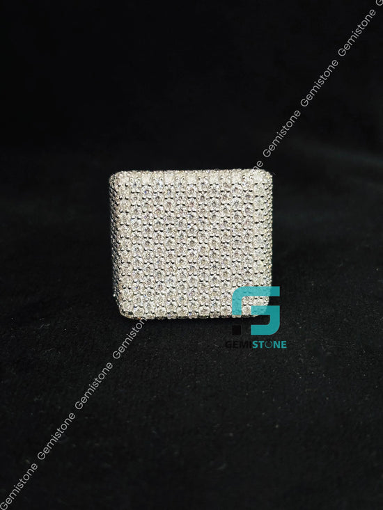 Bust Down Moissanite Hip Hop Ring for Women