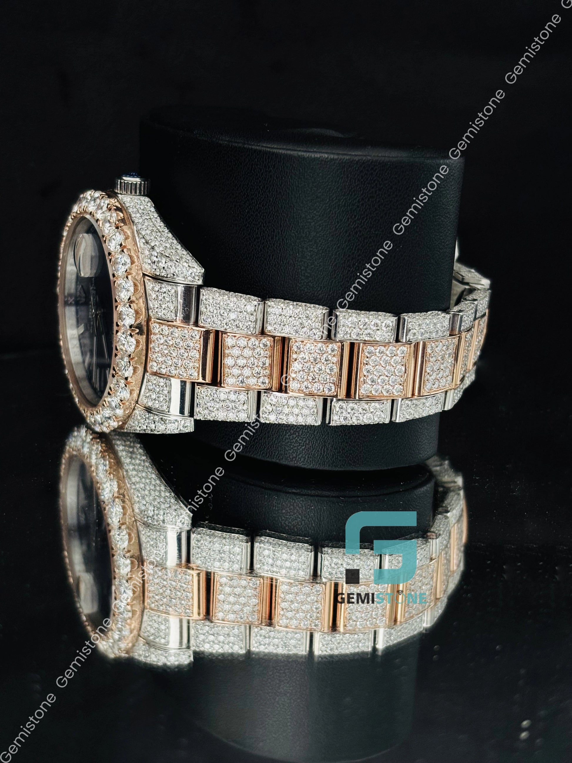 Bust Down Moissanite Hip Hop Studded Watch For Him