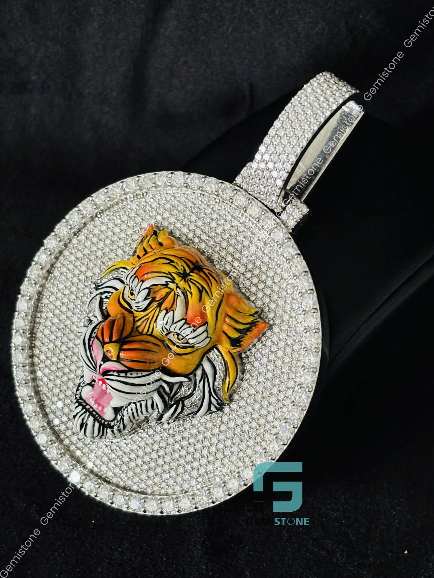 Bust Down Moissanite Hip Hop Tiger Pendant