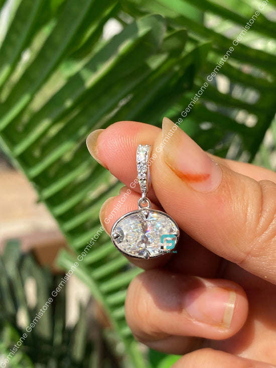Bust Down Moissanite Oval Pendant