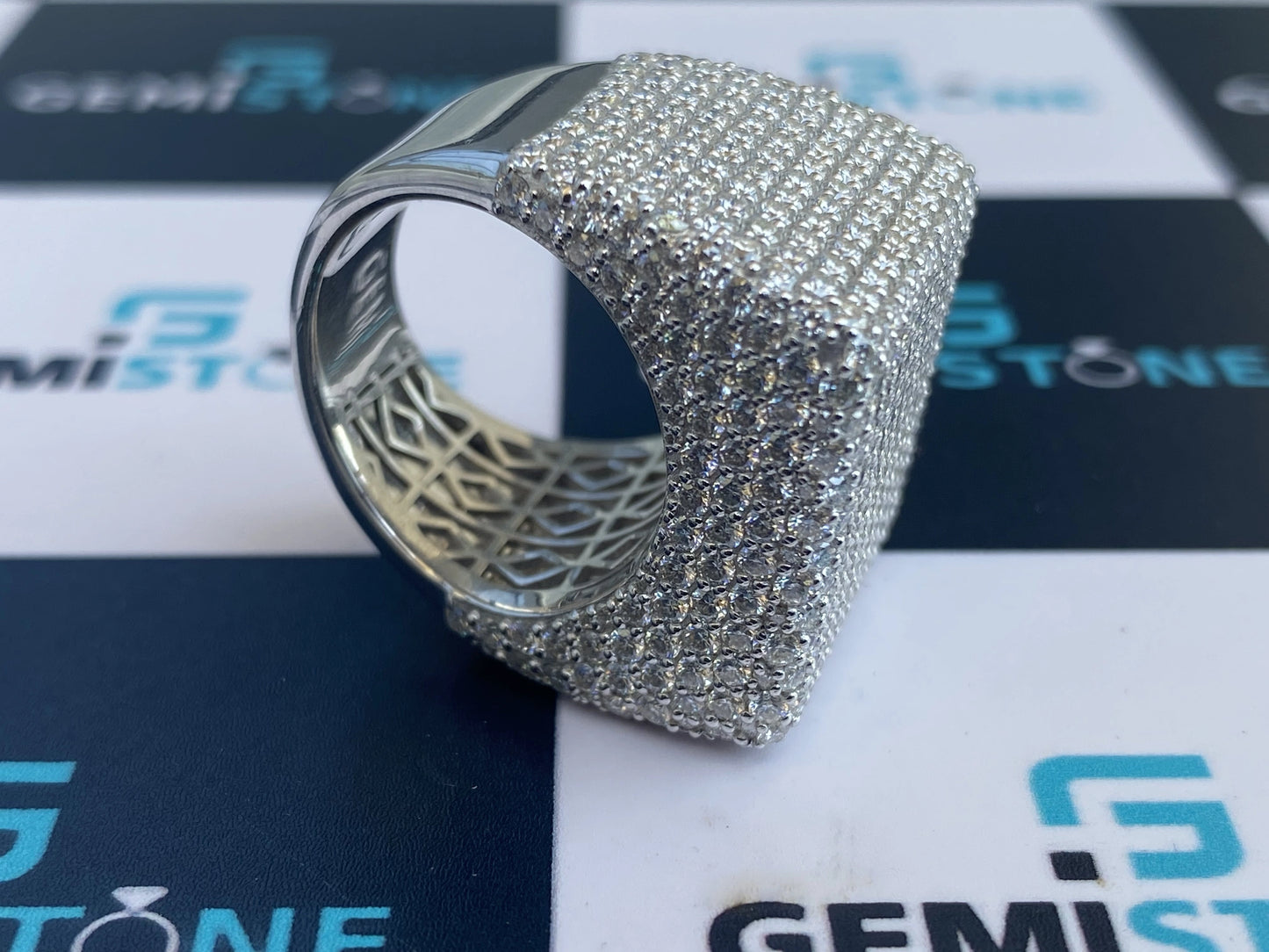 Bust Down Moissanite Ring for Men_s