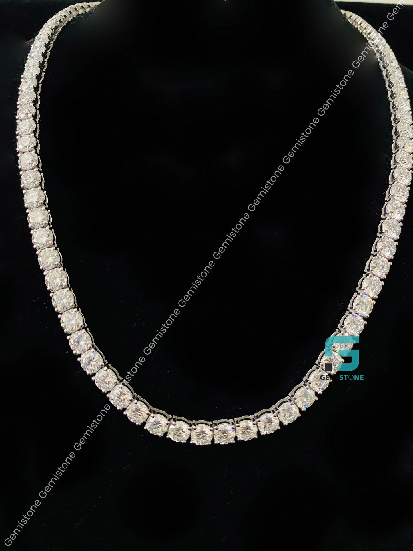 Bust Down Moissanite Tennis Chain
