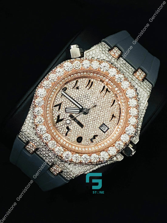 Bust Down Moissanite Watch for Men's