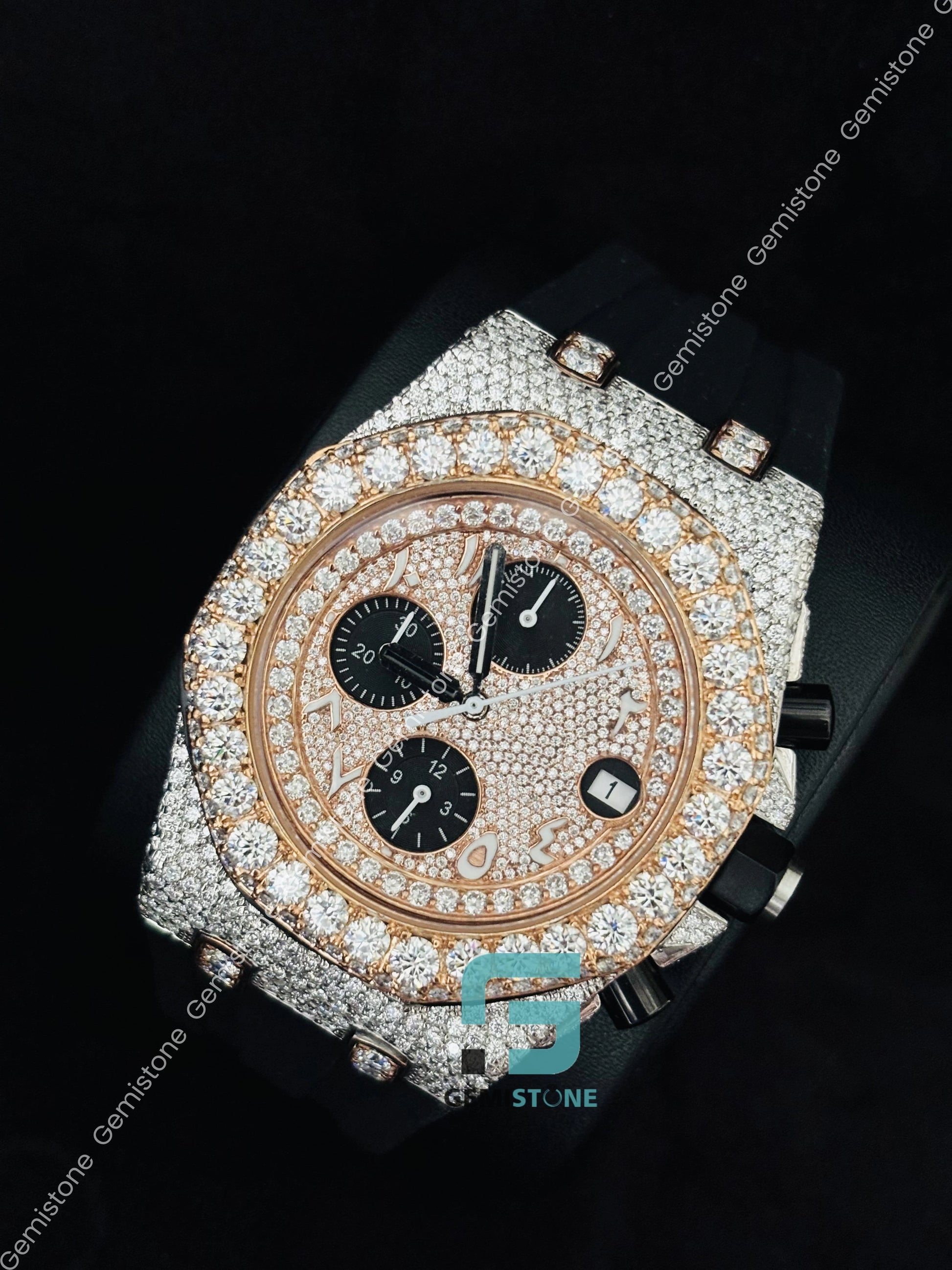 Bust Down Moissanite Wrist Automatic Watch
