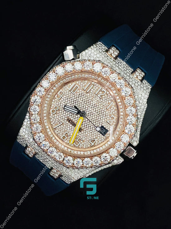 Bust Down Rapper Moissanite Diamond Watch