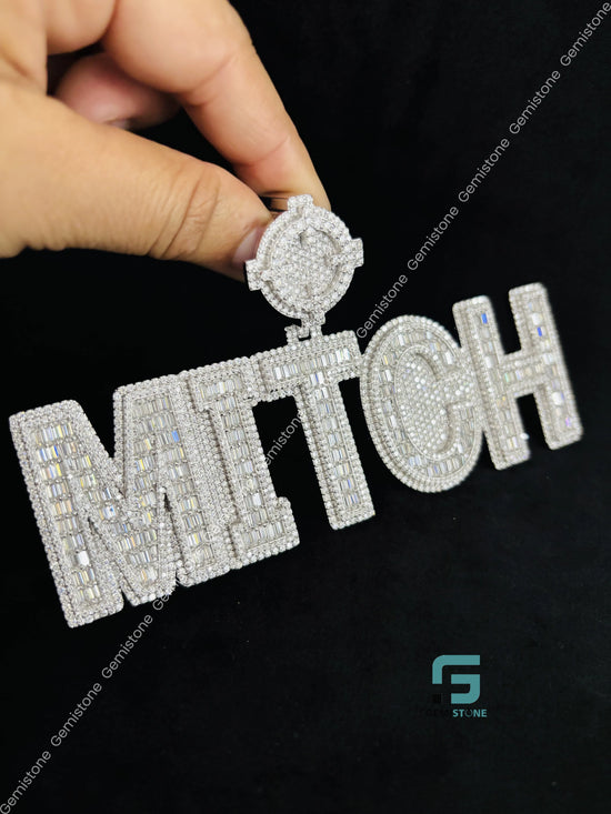 Bust Down Rappers Moissanite Baguette Pendant