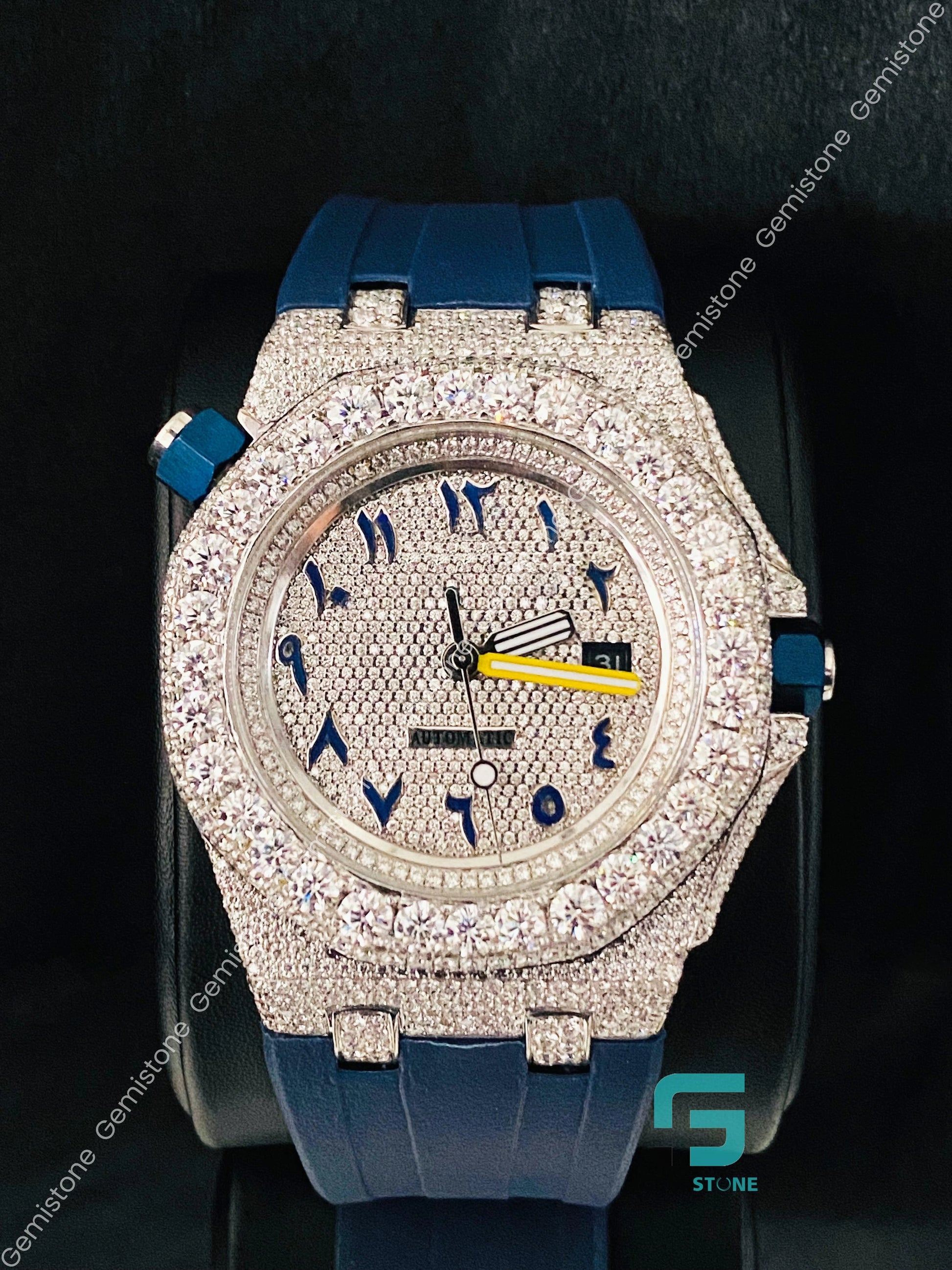 Bust Down Studded Moissanite Diamond Watch