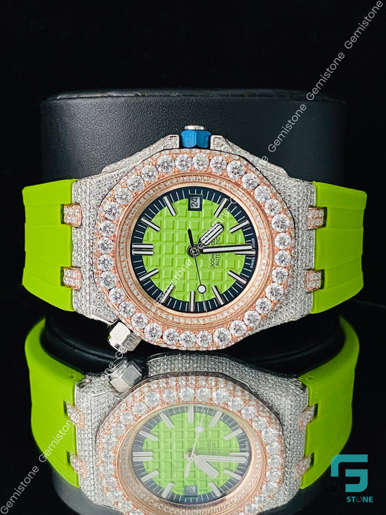 Bust Down White Bar Moissanite Watch