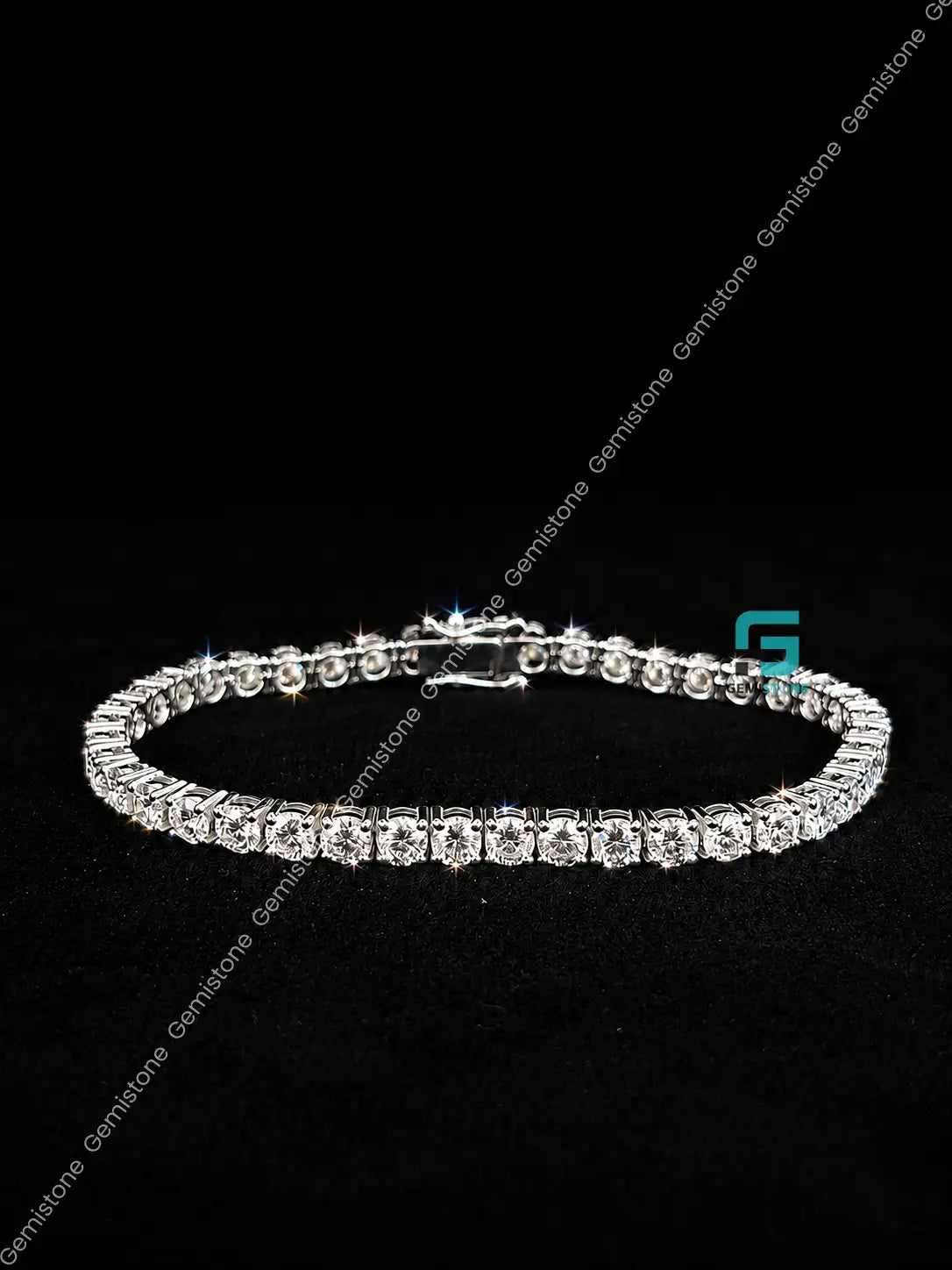4MM Moissanite Tennis Chain/Bracelet Bundle 14K Gold
