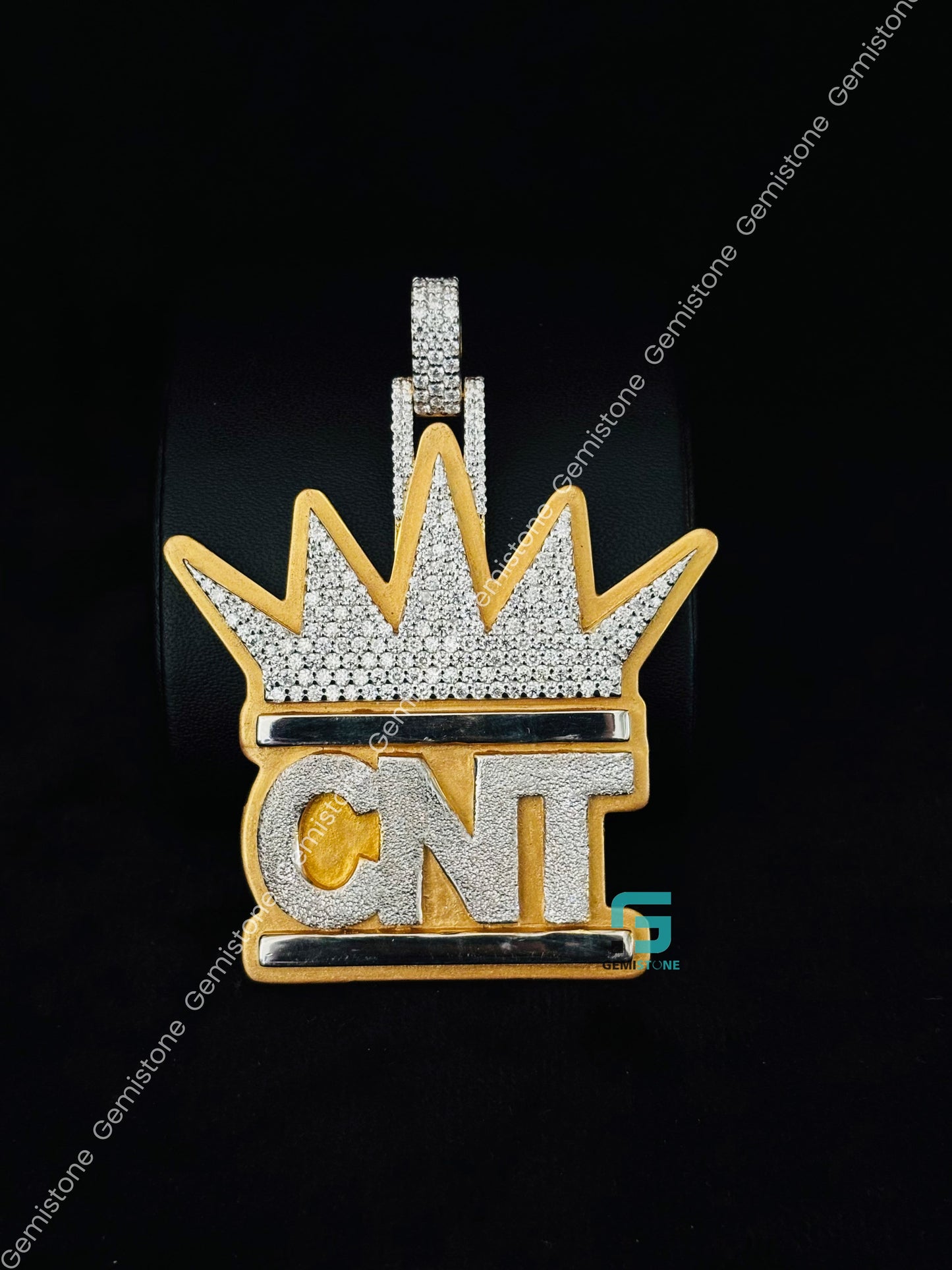 CNT Crown Diamond Dust Moissanite Pendant For Men