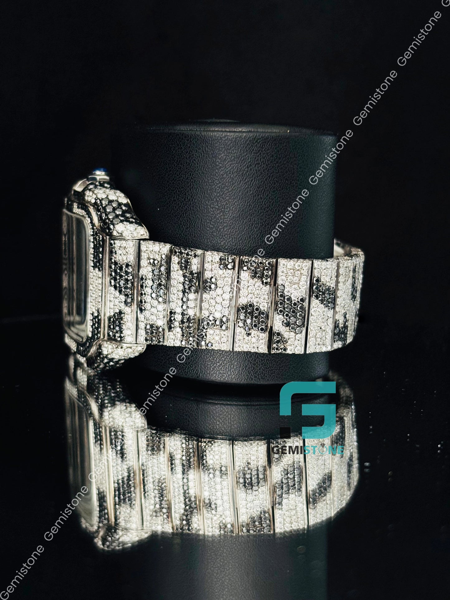Camo Black White Iced Out Moissanite_Watch