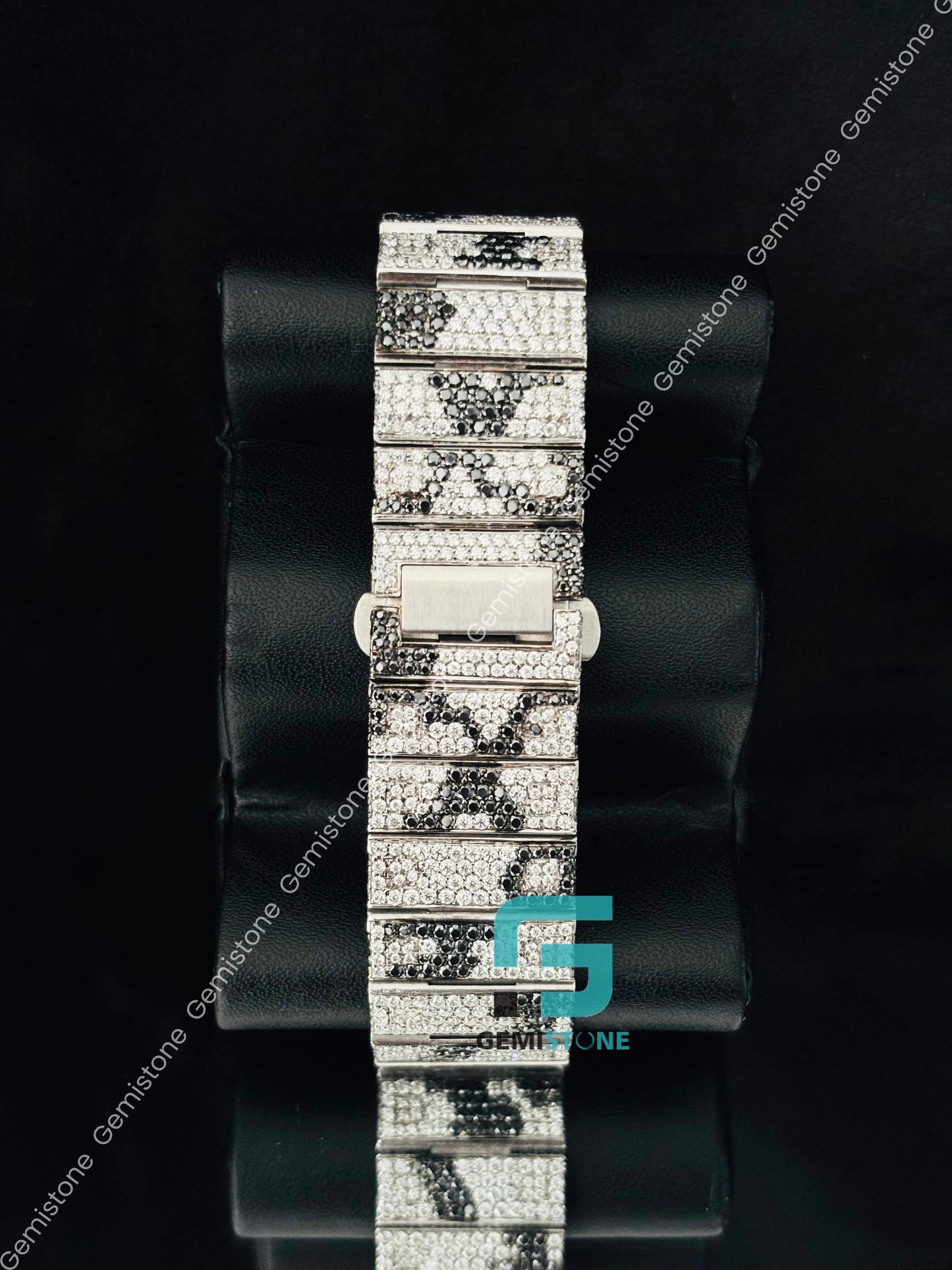 Camouflage Black and White Moissanite Moissanite Watch