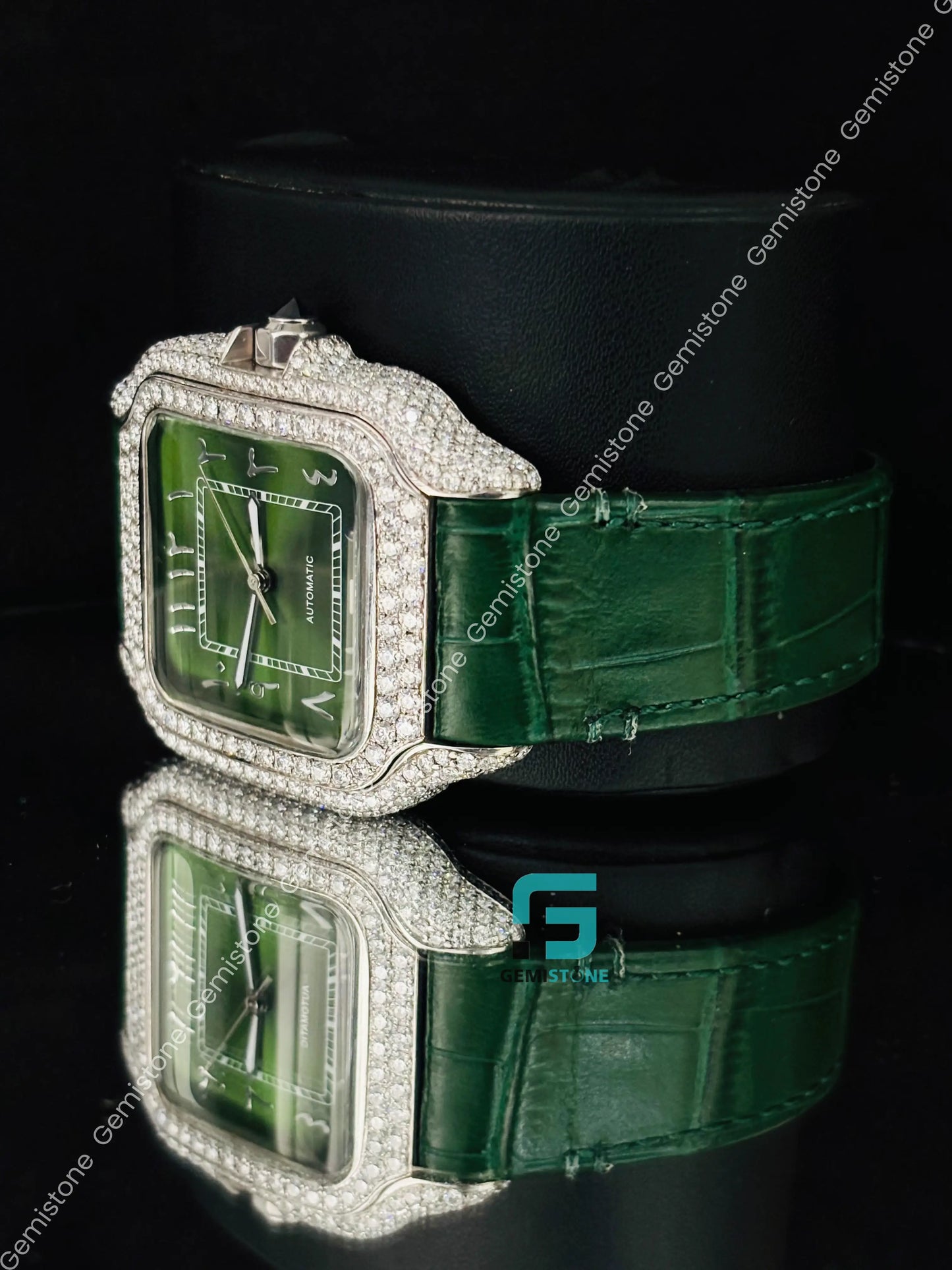 Cartier Arabic Number Moissanite Iced Out Watch For Men