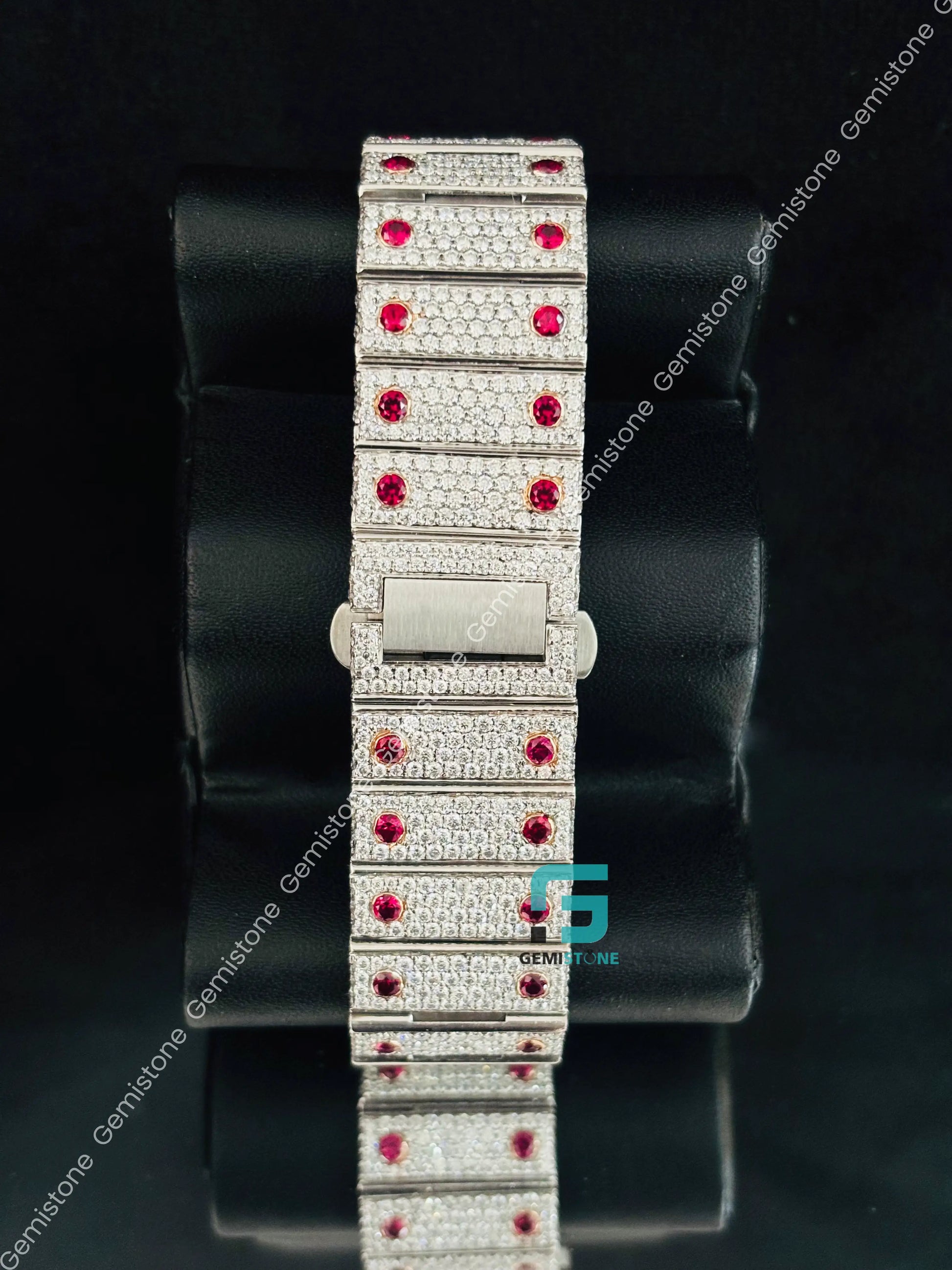 Cartier Moissanite Red Roman Number Moissanite Watch