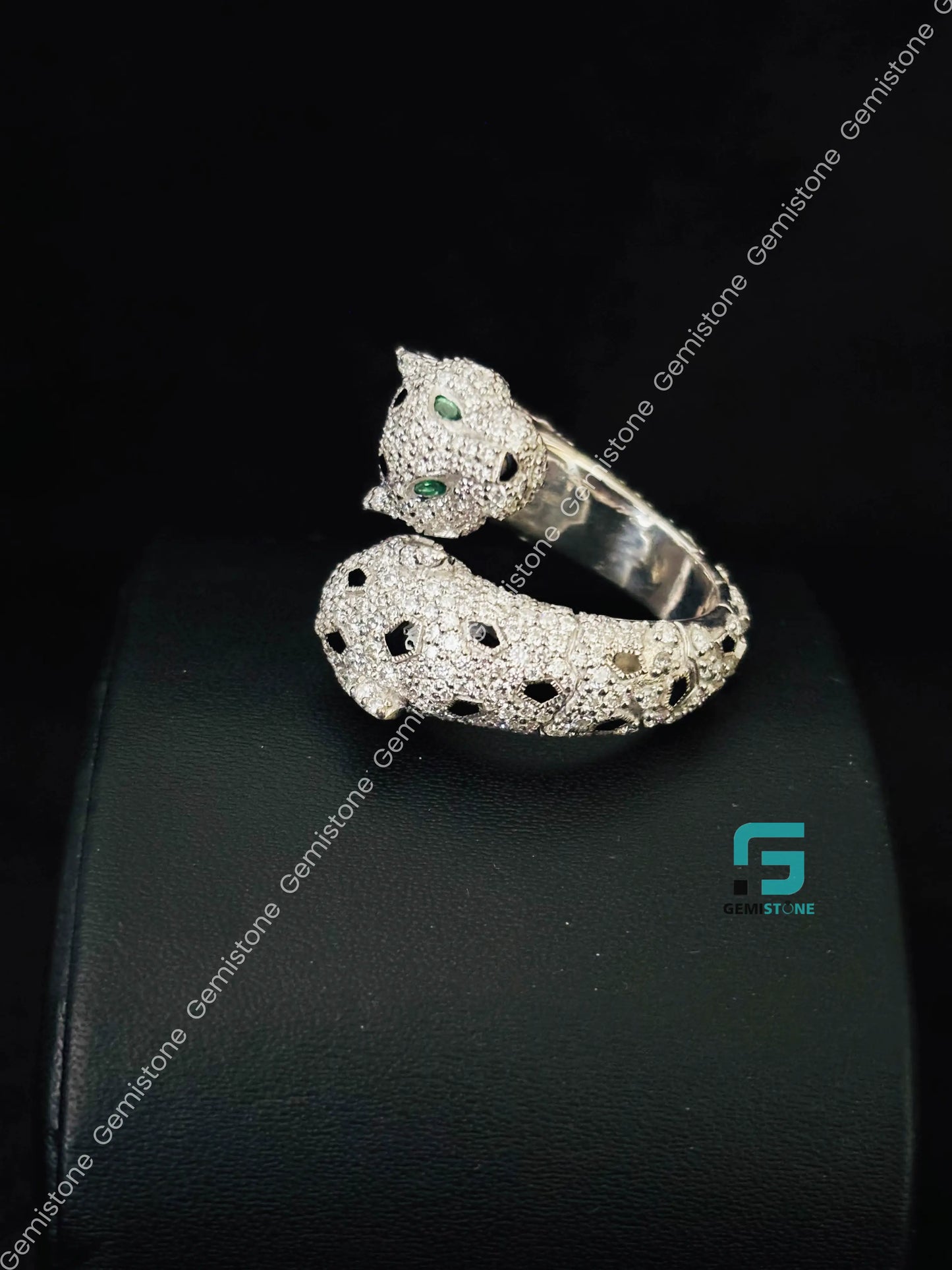 Cartier Panther Moissanite Iced Out Ring For Men