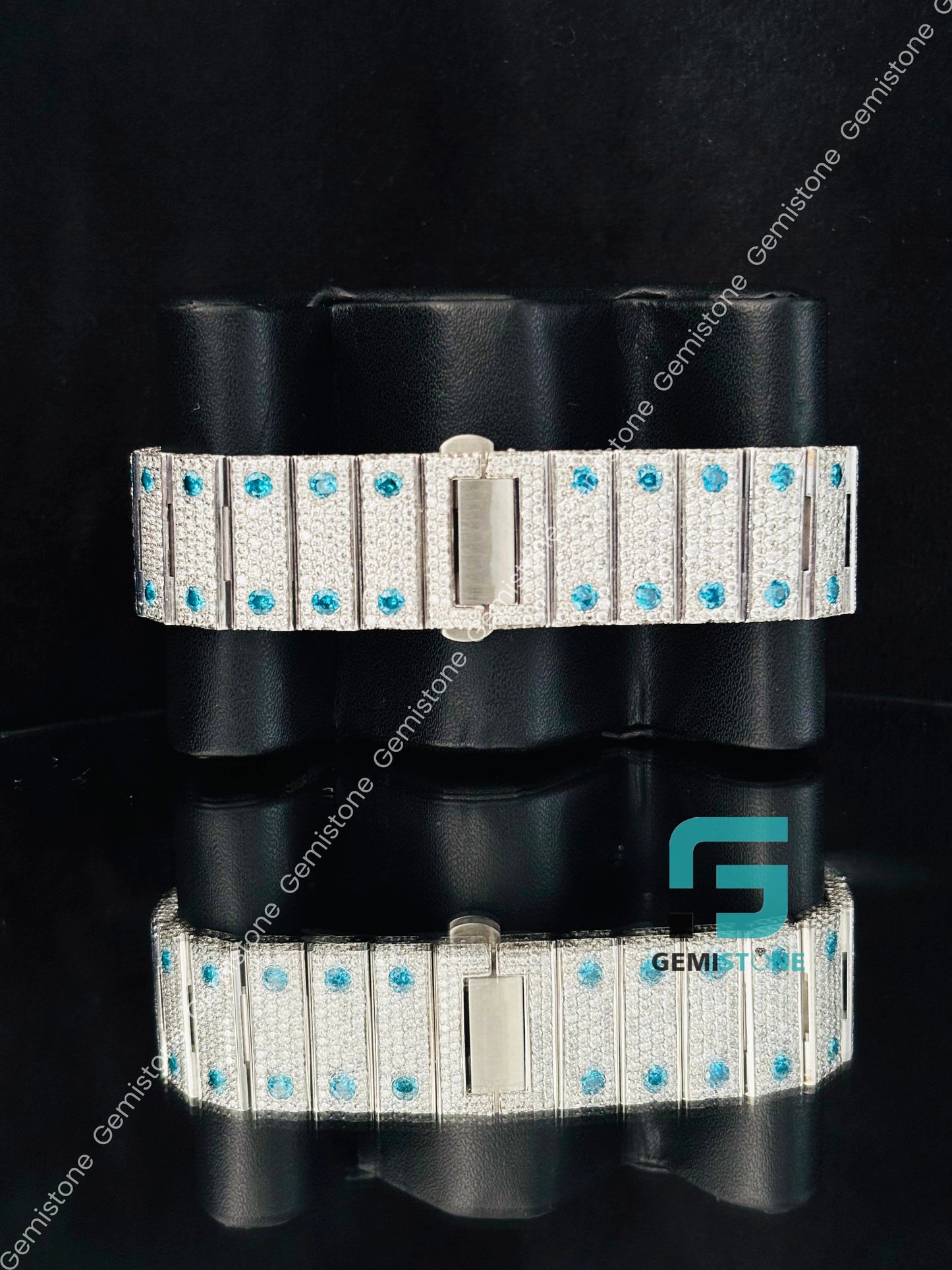 Cartier Roman Number Hip Hop Moissanite Watch