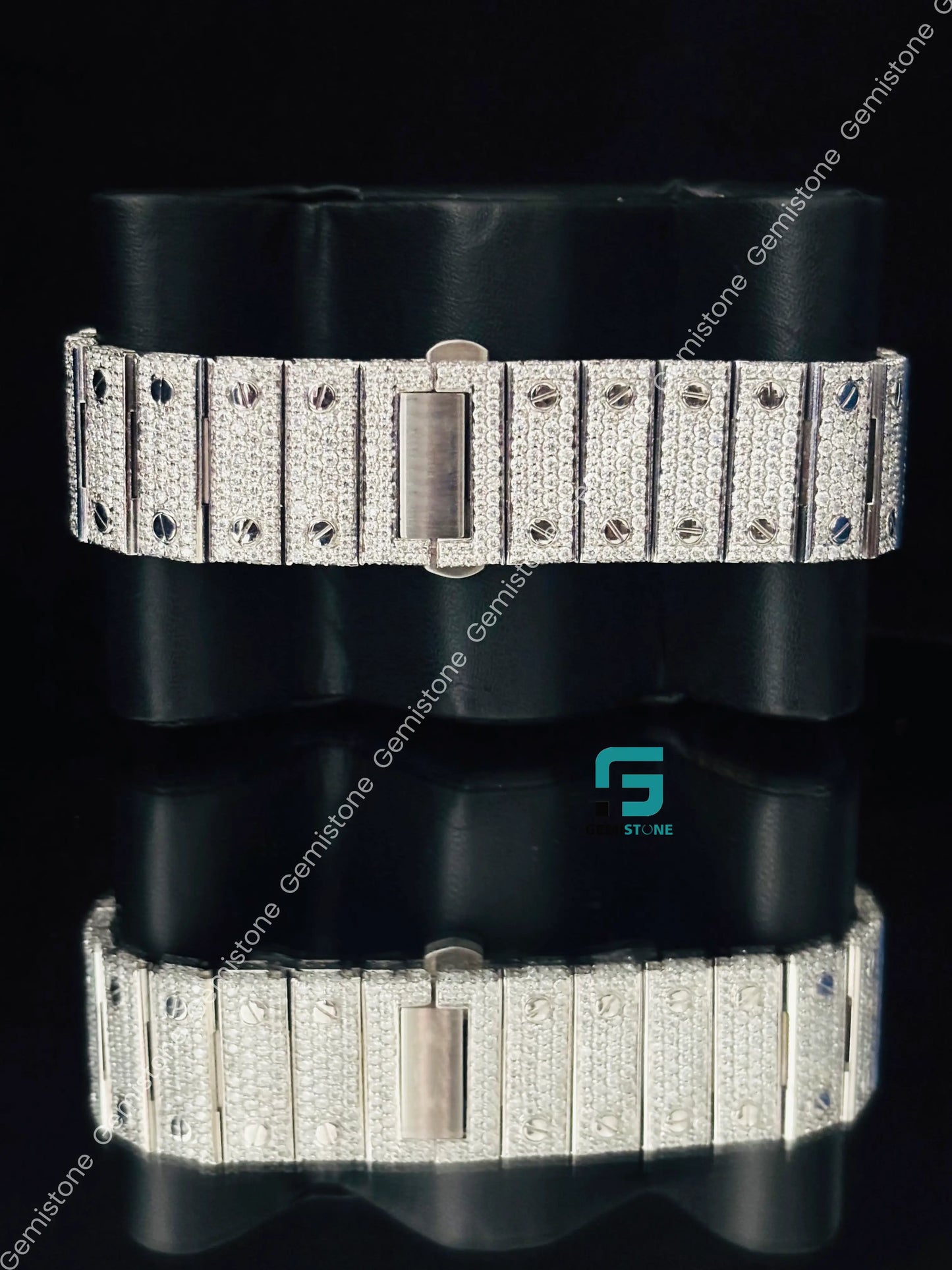 Cartier Roman Number Moissanite Iced Out Hip Hop Studded Watch 