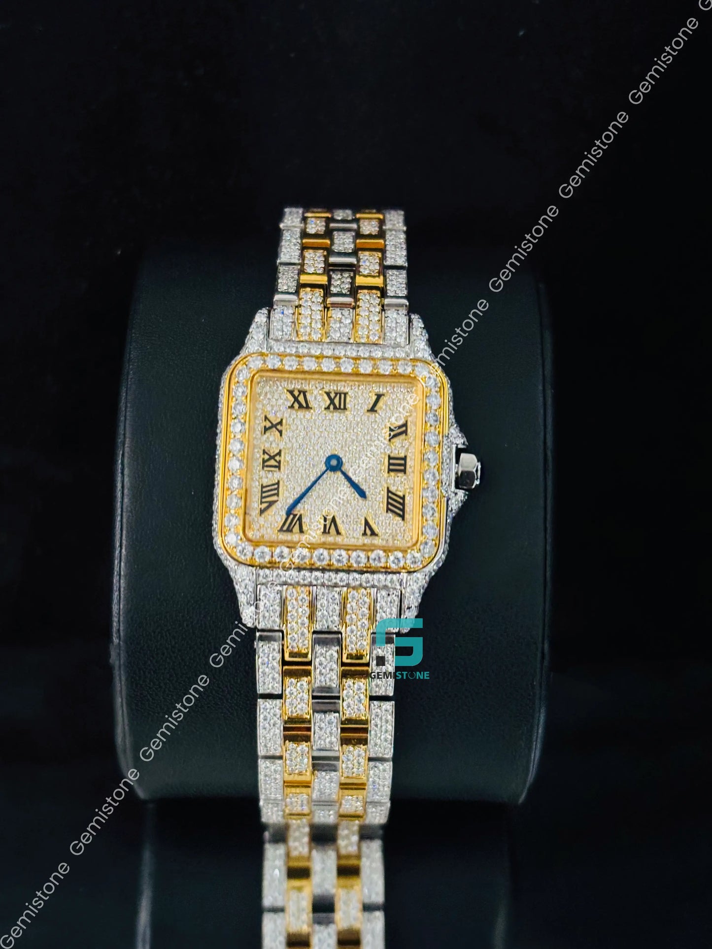 Cartier Roman Number Moissanite Watch For Women