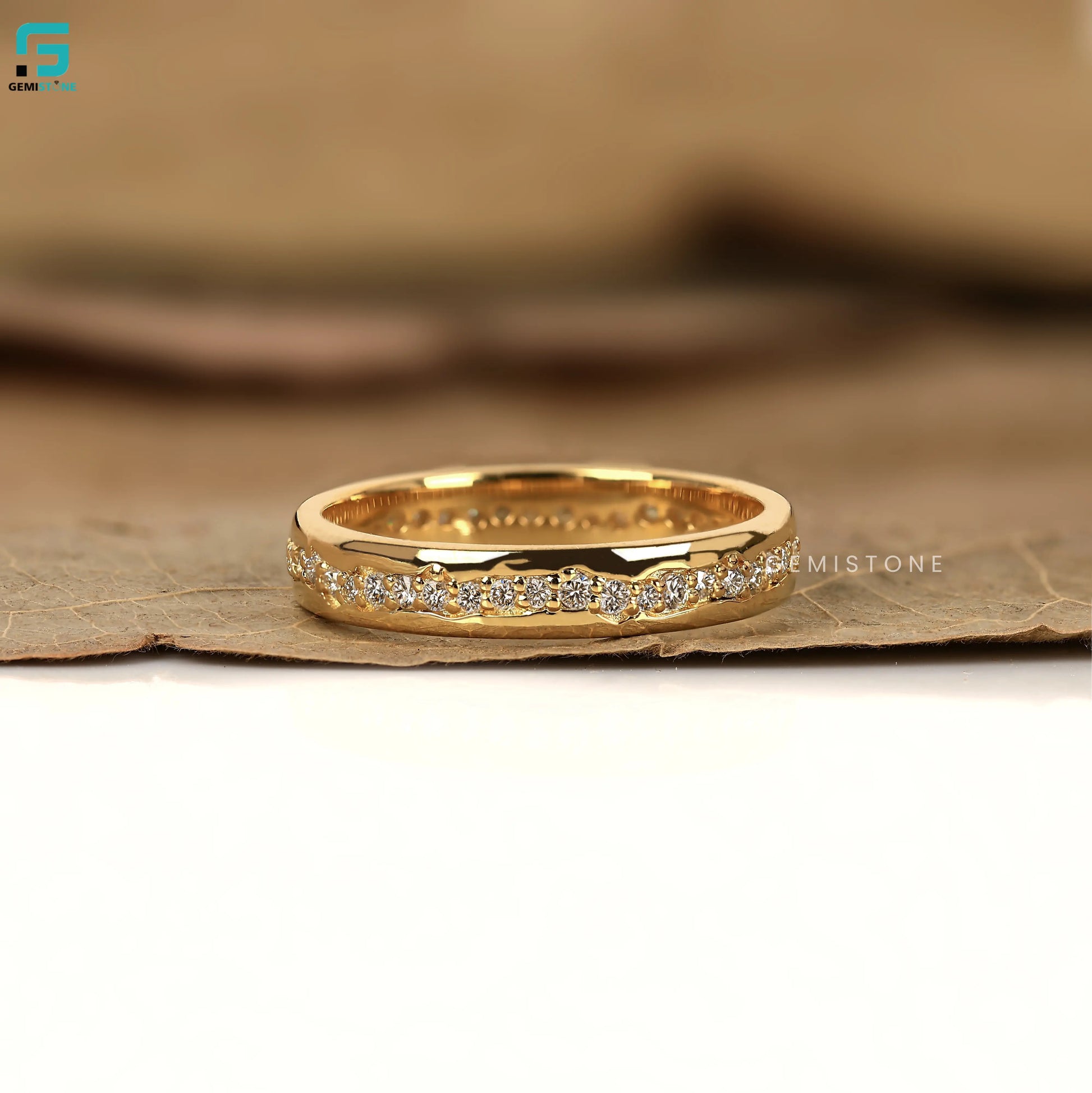Channel Setting Round Cut Lab Diamond Eternity Wedding Band 
