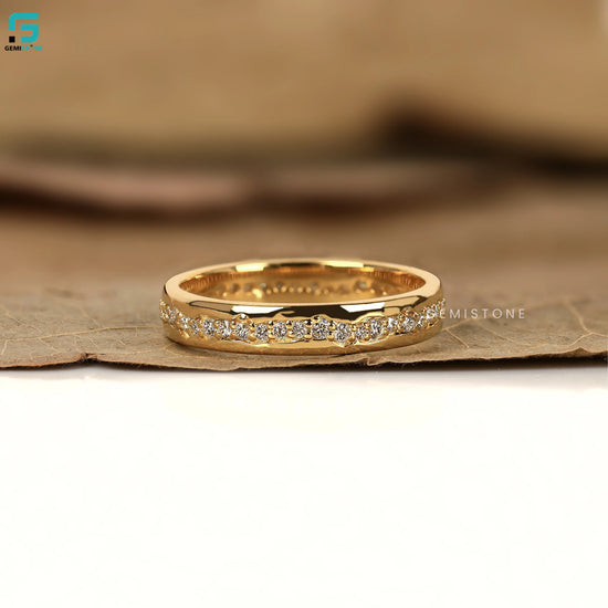 Channel Setting Round Cut Lab Diamond Eternity Wedding Band 