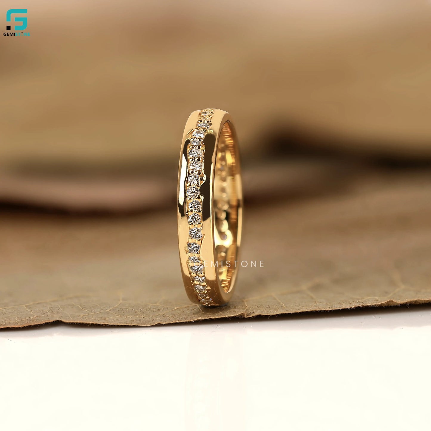 Channel Setting Round Cut Lab Diamond Eternity Wedding Band For Women 