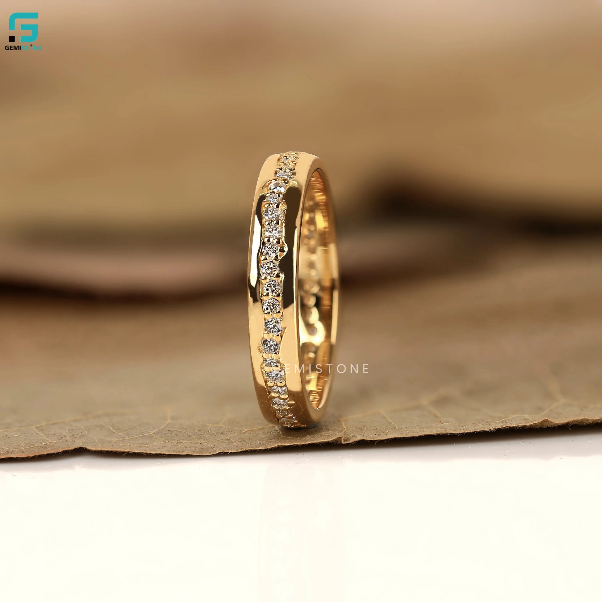 Channel Setting Round Cut Lab Diamond Eternity Wedding Band For Women 