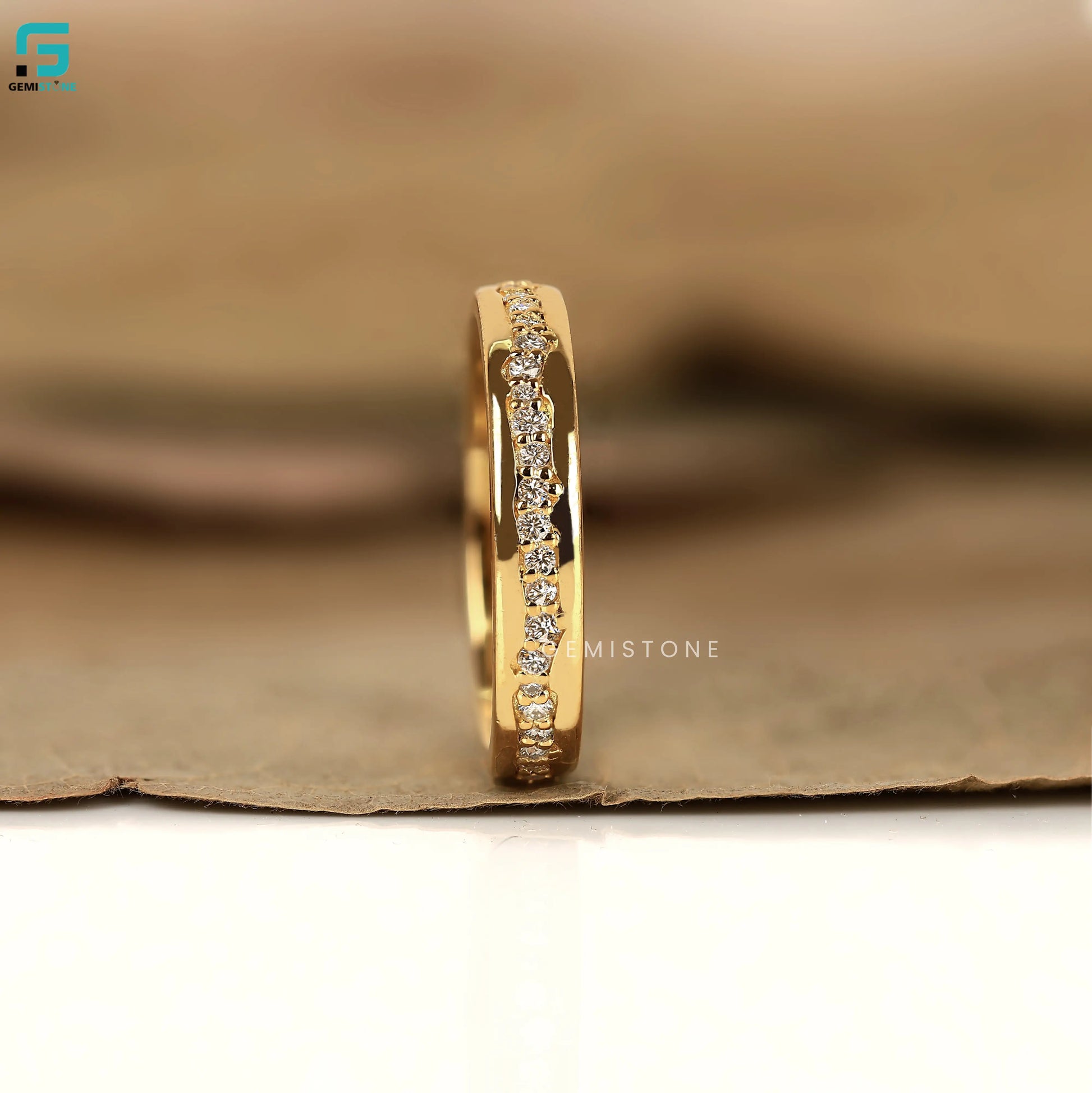 Channel Setting Round Cut Lab Grown Diamond Eternity Wedding Band 
