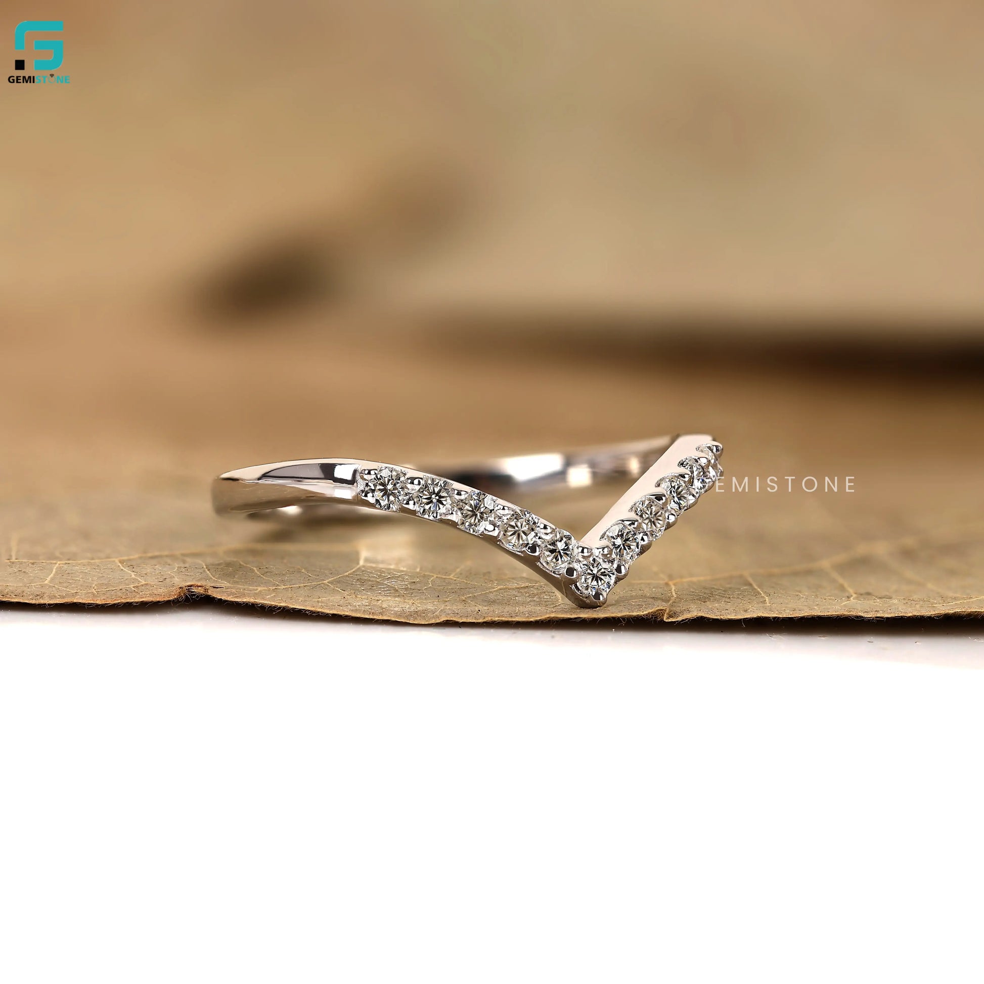 Chavron Wedding Lab Grown Diamond Band