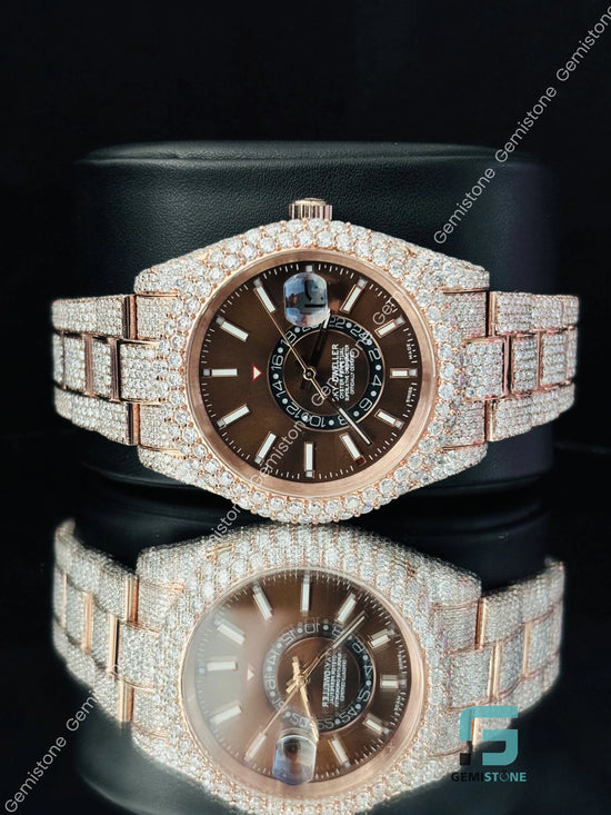 Chocolate Brown dial Moissanite Watch