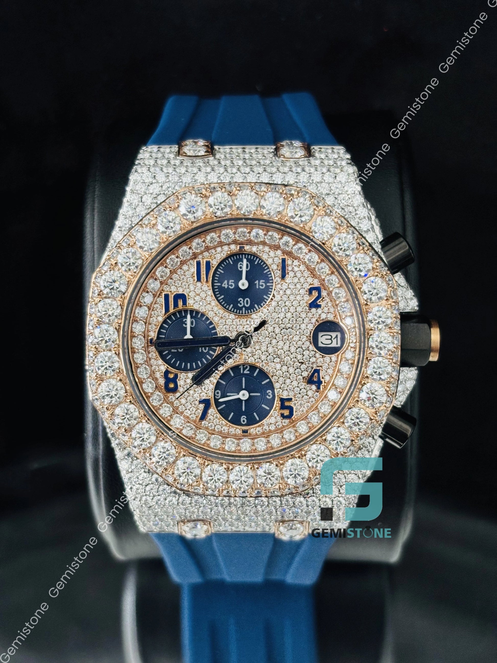 Chronograph Moissanite Face Dial Watch