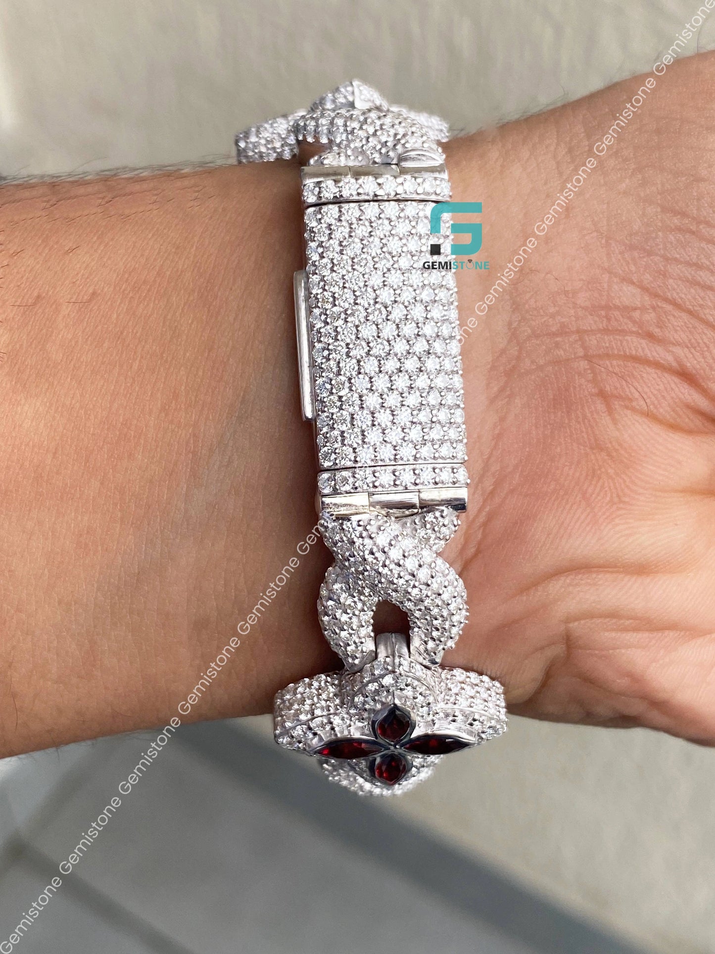 Clover Moissanite Iced Out Hip Hop Bracelet