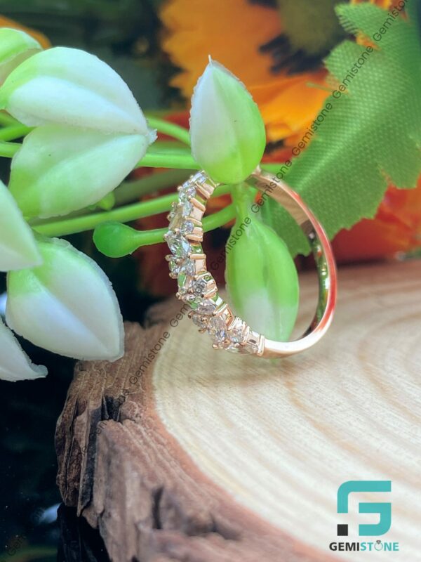 Half Eternity Marquise & Round Cut Moissanite Wedding Band