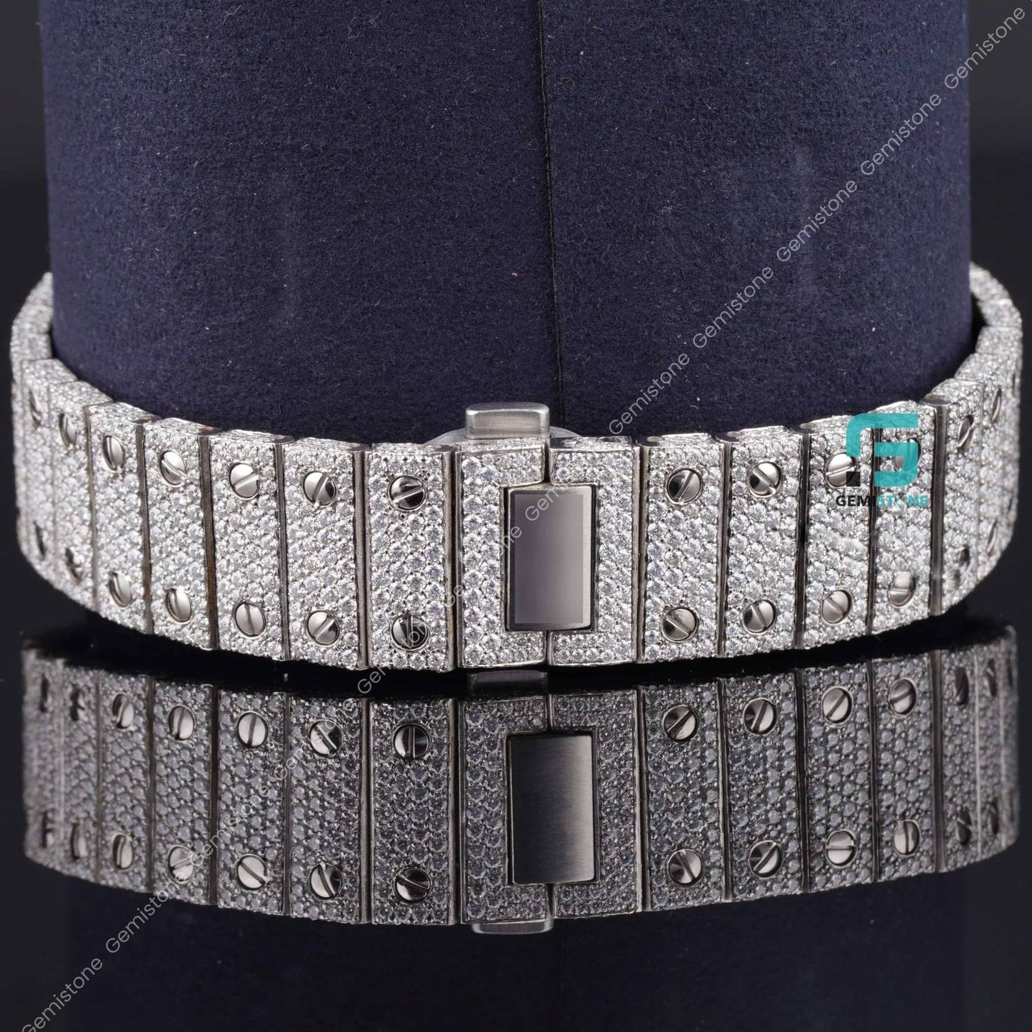 Colorful-Roman-Numeric-Moissanite-Watch