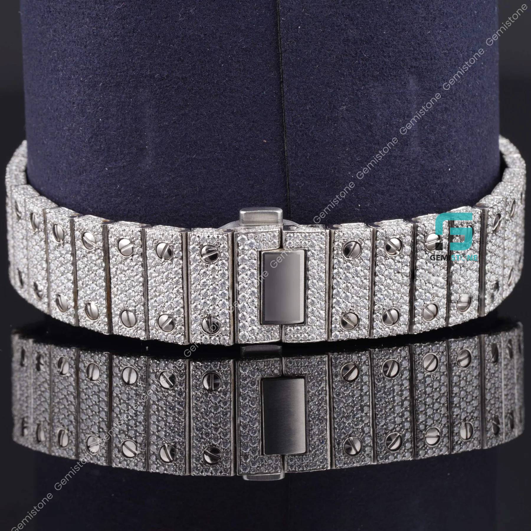 Colorful-Roman-Numeric-Moissanite-Watch