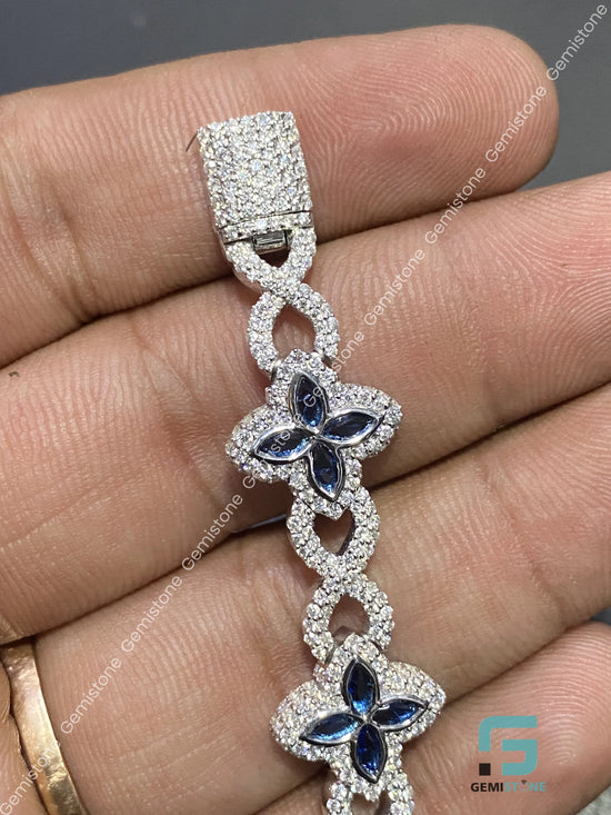 Colorful Marquise Moissanite Bracelet for Men