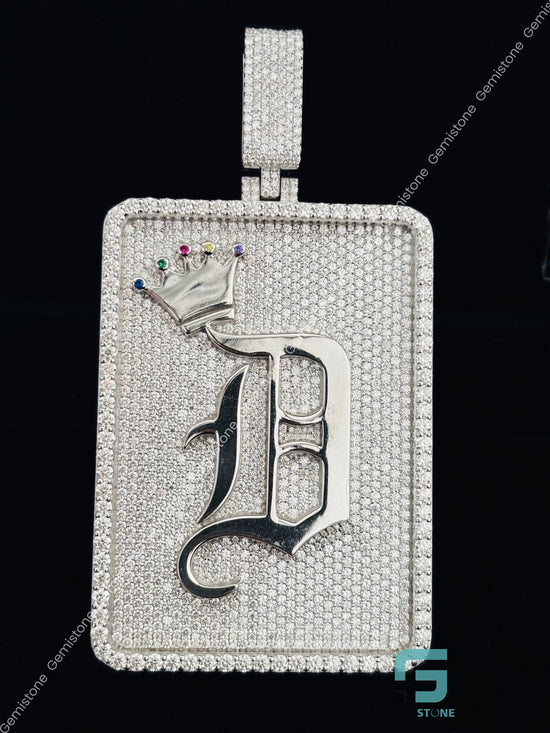 Crown Initial Letters Moissanite Pendant