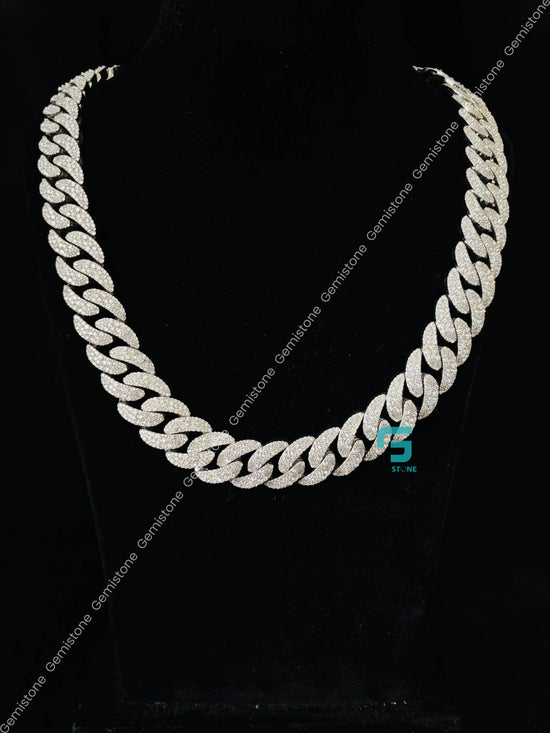 18MM Cuban Link Star Shape Clasp Moissanite Rappers Chain